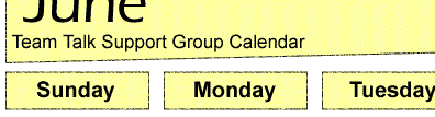 TEAM TALK CALENDAR